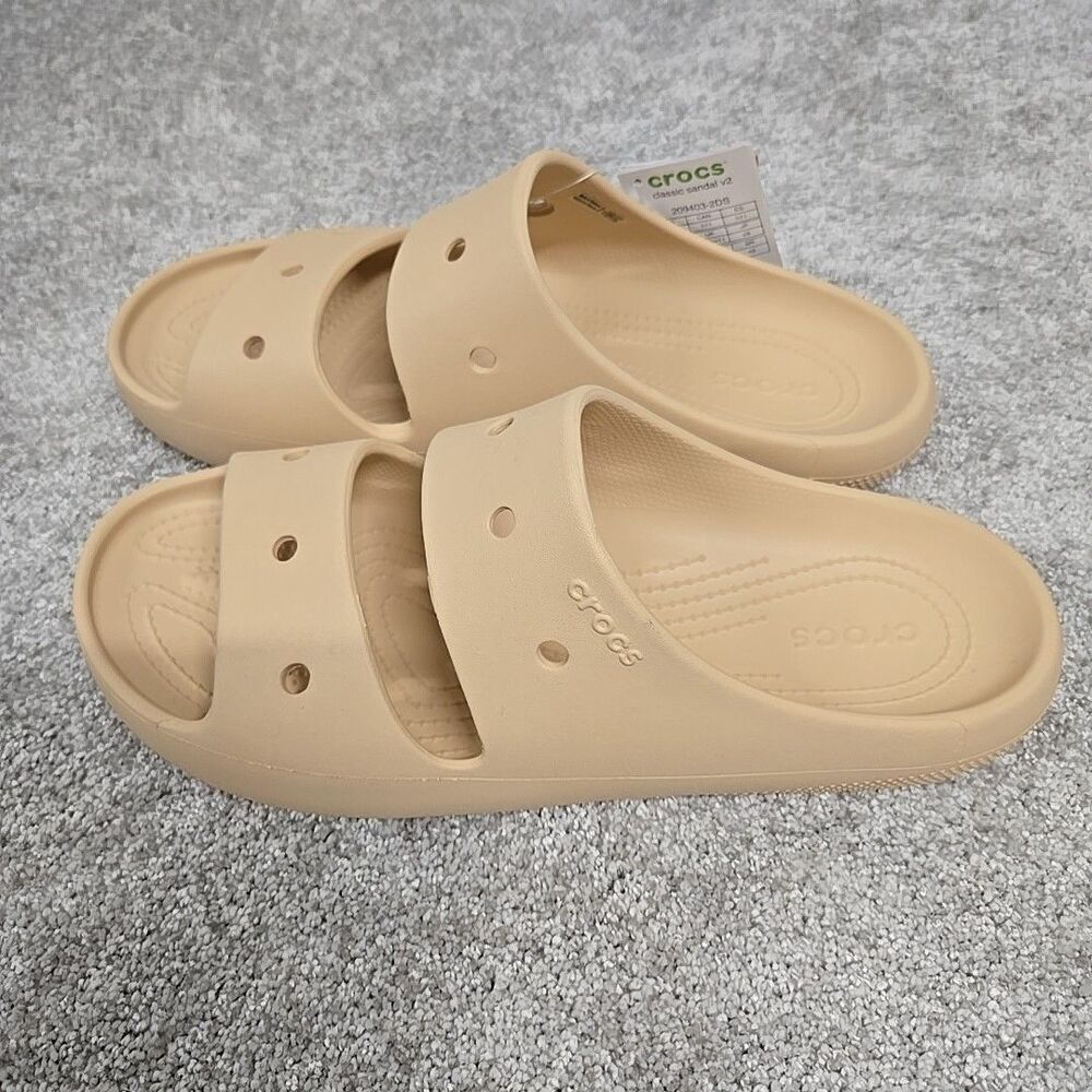 Crocs‎ Classic Slide Sandal V2 Beige Tan Men’s Size 11 NWT - Picture 3 of 7